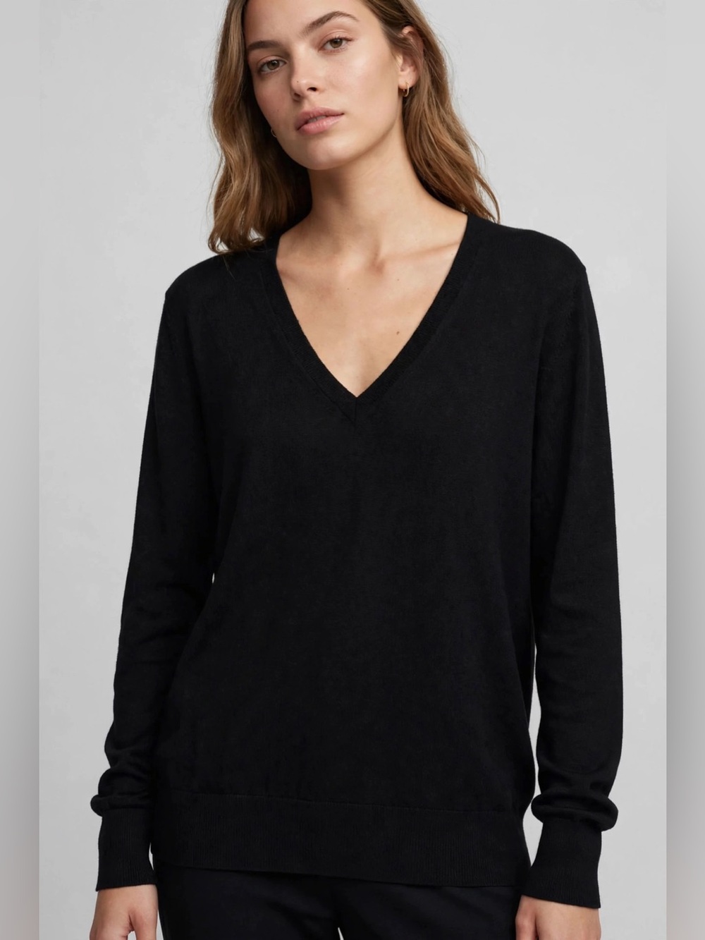 Banana Republic Black V-Neck Long Sleeve Sweater